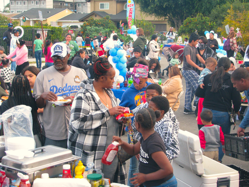 Volunteers and community partners working together